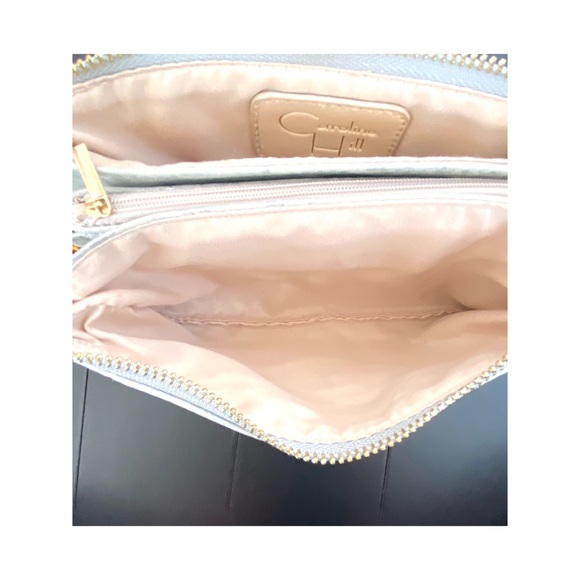 Suede Double Zip Crossbody, Yellow Gold Hardware - Picture 8 of 9